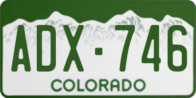CO license plate ADX746