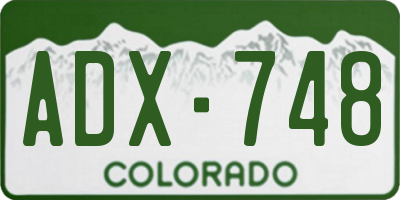 CO license plate ADX748