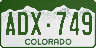 CO license plate ADX749