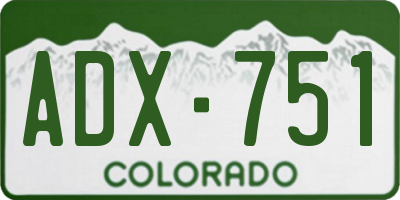 CO license plate ADX751