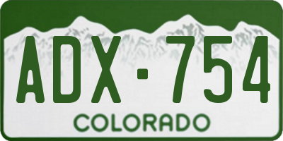 CO license plate ADX754