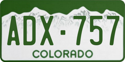 CO license plate ADX757