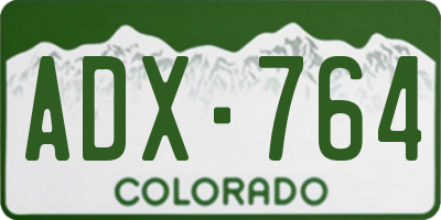 CO license plate ADX764