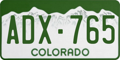 CO license plate ADX765