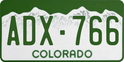 CO license plate ADX766