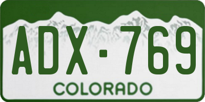 CO license plate ADX769