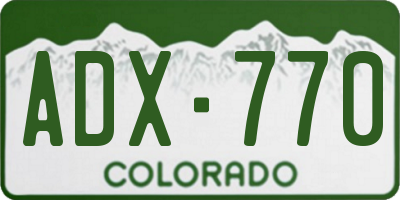 CO license plate ADX770