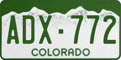 CO license plate ADX772