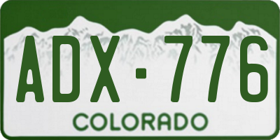 CO license plate ADX776