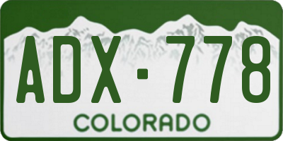CO license plate ADX778