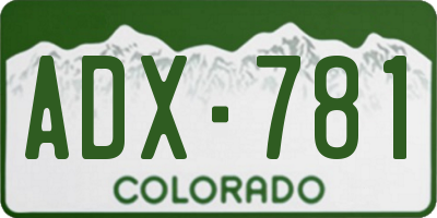 CO license plate ADX781