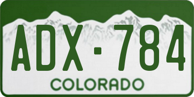 CO license plate ADX784