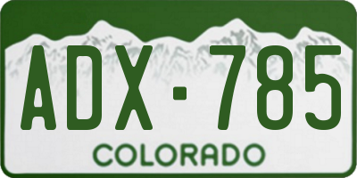 CO license plate ADX785