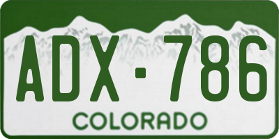 CO license plate ADX786