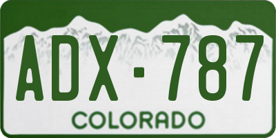 CO license plate ADX787
