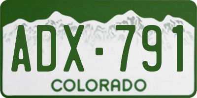 CO license plate ADX791