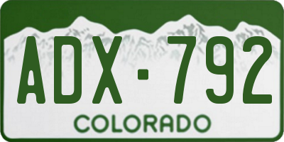 CO license plate ADX792