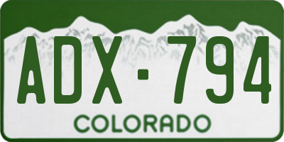 CO license plate ADX794