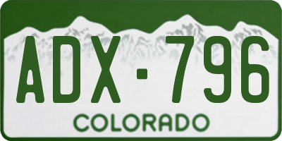 CO license plate ADX796