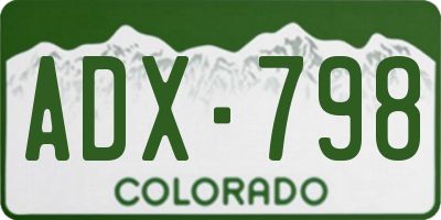 CO license plate ADX798