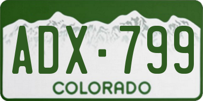 CO license plate ADX799