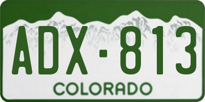 CO license plate ADX813