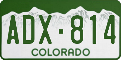 CO license plate ADX814