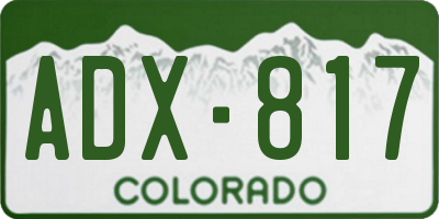 CO license plate ADX817