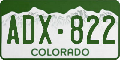 CO license plate ADX822