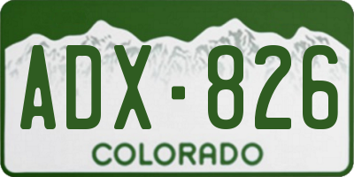 CO license plate ADX826
