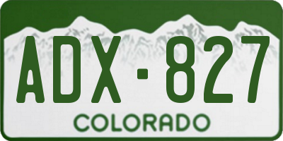 CO license plate ADX827