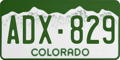 CO license plate ADX829