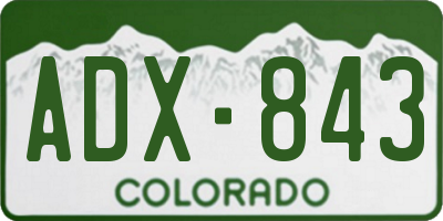 CO license plate ADX843