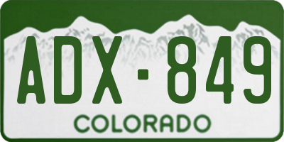 CO license plate ADX849