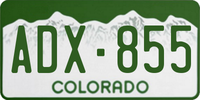 CO license plate ADX855