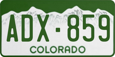 CO license plate ADX859