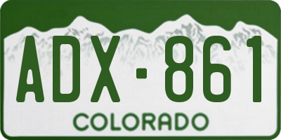 CO license plate ADX861