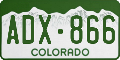 CO license plate ADX866
