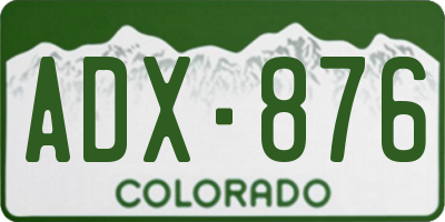 CO license plate ADX876