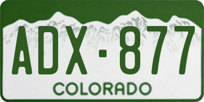 CO license plate ADX877