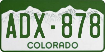 CO license plate ADX878