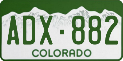 CO license plate ADX882