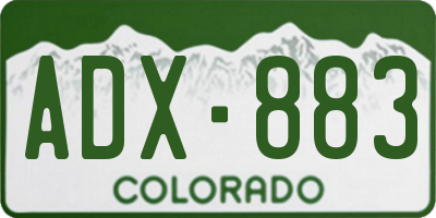CO license plate ADX883