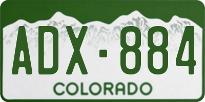 CO license plate ADX884