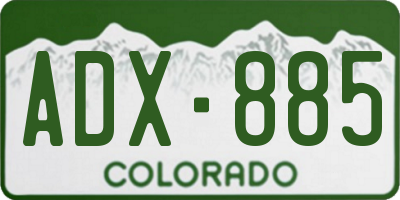 CO license plate ADX885