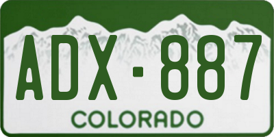 CO license plate ADX887
