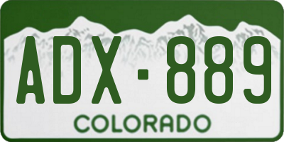 CO license plate ADX889