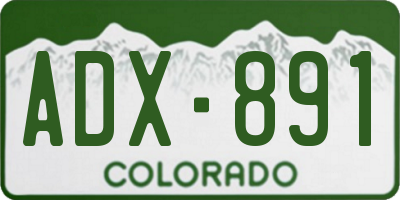 CO license plate ADX891