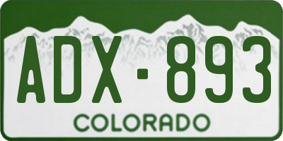 CO license plate ADX893