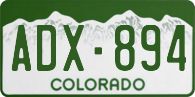 CO license plate ADX894